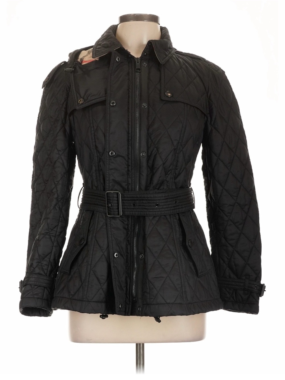 Burberry Black Quilted Belted Puffer Jacket